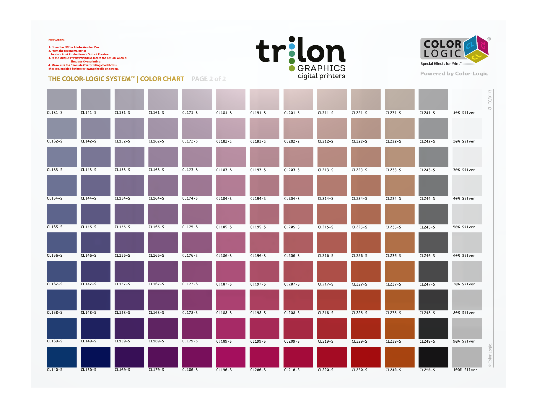 Color-Logic metallic color chart page 7 of 7